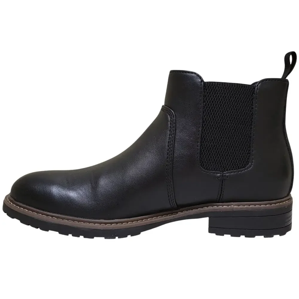 Tommy Hilfiger Men Roklan Chelsea Ankle Boots Size US 9M Black Faux Leather